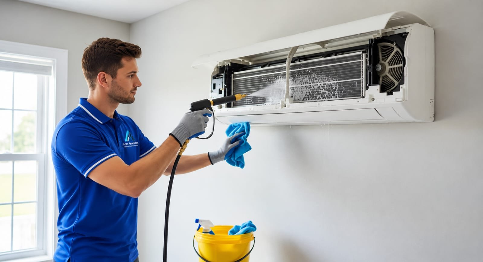 HVAC technician discussing split systems with the property owner